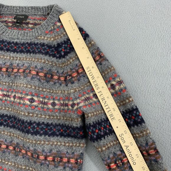 J Crew Sweater Womens Medium Lambs Wool Pullover Aztec Southwestern Winter - Picture 8 of 16